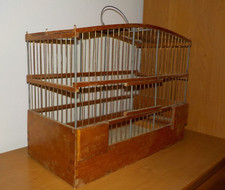 ++ alter Vogelkäfig / Vogelbauer - Holz Metall Stäbe - Deko Käfig  Vintage ++