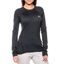 Adidas Merino Wolle Longsleeve Damen Sport Shirt langarm Laufshirt dunkel grau