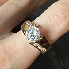 Zirkonia Ring vergoldet