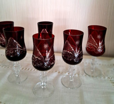 5 Cognacgläser rubinrot