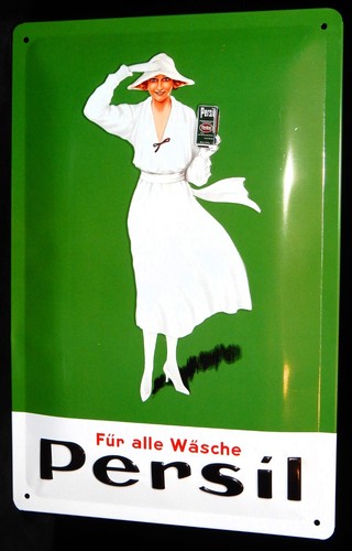Retro blechschild persil dame - retro,