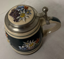 Limitierter Bierkrug aus Keramik mit Deckel aus Zinn, der Marke "Gerz Stein"