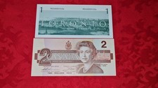 2 Canada Dollar 1986 g.Erhalt. Ottawa u.1 Toronto Dollar/UNC Selten,siehe Scan !