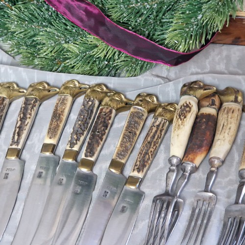 Antikes jagdbesteck mit - antikes,