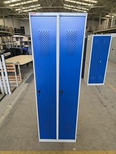 C+P Metallspind 2 Türen blau grau 60cm abschließbar mit Mängeln