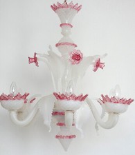 Wunderschöne Murano Glas Kronleuchter, Lüster 6 Flammig