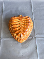 Keramik Backform Deko Form France 21 x 18,5 cm braun Vintage Herz