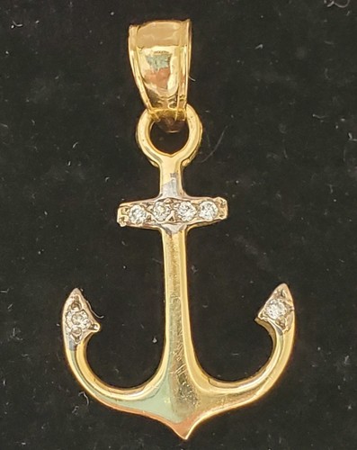 14k gelbgold anker anhänger - gelbgold,