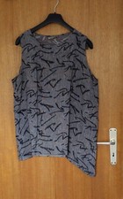 214M ) Lagenlook  Zipfel Blusentop Tunika  One Size Grau Schwarz  Donna -Sophia 