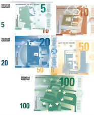 Siemens Nixdorf   Musterbanknoten  Testbanknoten  5 Scheine kassenfrisch