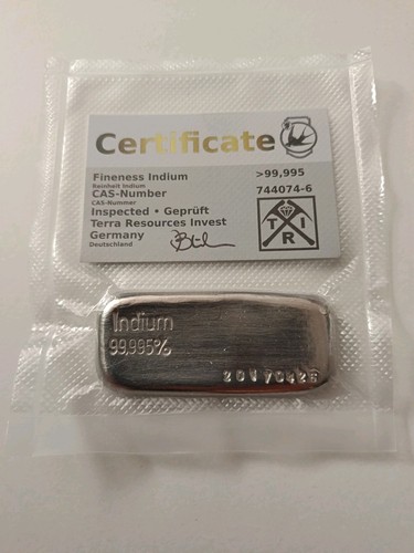 Indium barren 100gramm 995 - indium,
