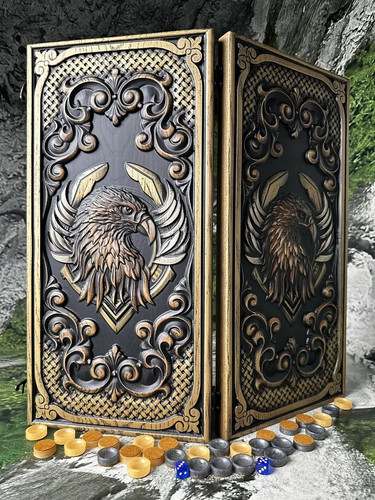 Kunstwerk backgammon adler - kunstwerk,