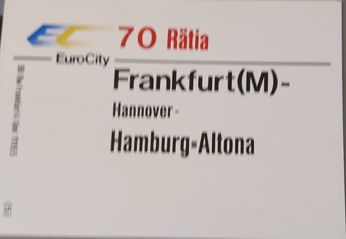 Zuglaufschild rätia sehr - ec, ,