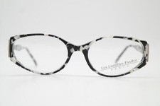 Vintage Brille Essilor 209 Schwarz Weiß Silber Oval Brillengestell eyeglasses