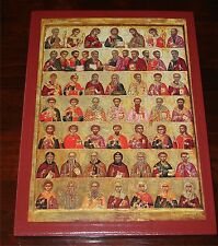 Große DEESIS Ikone Jesus Christus Maria viele Heilige Icon Madonna Icoon икона