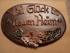 Schild - Viel Glück im neuen Heim - Handarbeit - für Einzug Umzug 31 x 22 cm  ❤