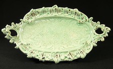 JULIUS DRESSLER - Schale HANDHABE -  MAJOLIKA - Biela bei Bodenbach - BÖHMEN