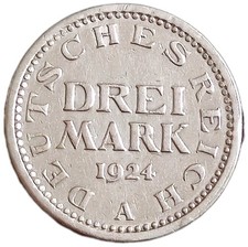 Weimar Republik 3 Mark 1924