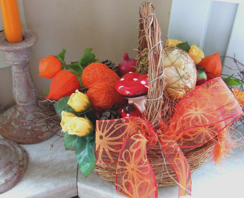 Herbst trockenblumengesteck - trockenblumengesteck, im
