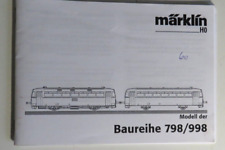 Anleitung Bedienungsanleitung  Märklin BR 798 / 998