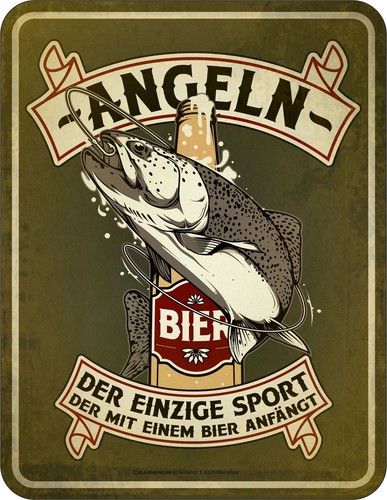 Angeln bier blech - -, blech-schild