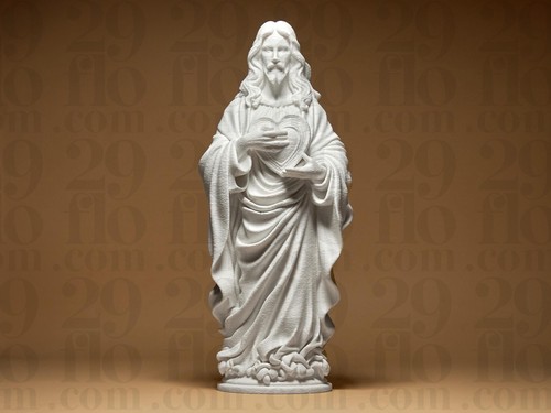 Jesus with heart statue - with,