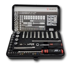 WÜRTH Steckschlüssel  Set 1/4 Zoll 42tlg. Ratschenkasten  Knarrenkasten 09651142