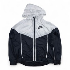 Nike Windrunner Jacke Damen M Schwarz Weiß Windbreaker Kapuze Vintage Retro
