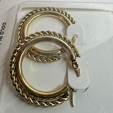 ✨ Ohrringe Creolen Edelstahl Damen vergoldet Gold 30 mm gedreht Geschenk Schmuck