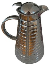 Vulcano Isolierkanne Thermoskanne Silber Edelstahl 1 Liter Kanne