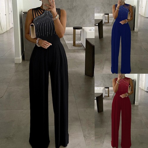 Damen elegant jumpsuit lang - elegant,