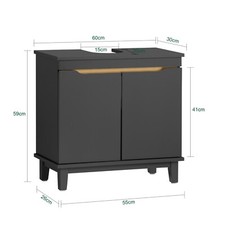 B-waren Waschbeckenunterschrank Badschrank Badezimmerschrank BZR113-DG-bwaren