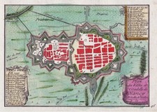 Nancy Meurthe-et-Moselle Lorraine gravure carte map Karte de Fer Mortier 1700