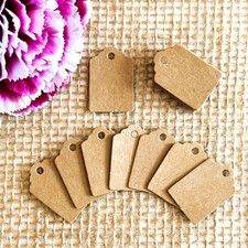 Kraftpapier Anhänger 3x2cm braun Geschenkanhänger Etiketten Tags Deko Name