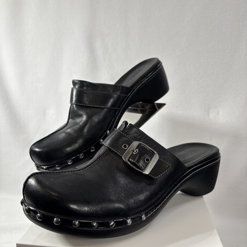 Ecco black leather - leather, clogs