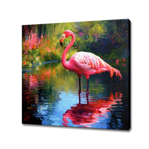 Rosa flamingo teich - teich, bunt
