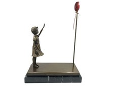 Girl and red Ballon Bronze &