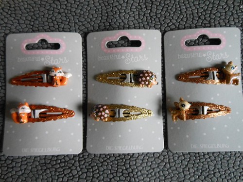 2 haarclips reh igel - x,