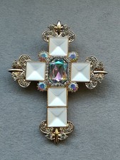 Kreuz brosche gold - brosche,