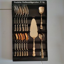 Gourmet Kuchenbesteck goldfarben Rosen Set für 6 Personen 