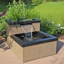 CLGarden mini Teich Wasserfall Set MTWS1 für Balkon Terrasse Innen Außen Garten