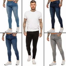 Enzo Slim Fit Jeans Herren Skinny Stretch Flex Denim Baumwolle Hose Pants UK Größen