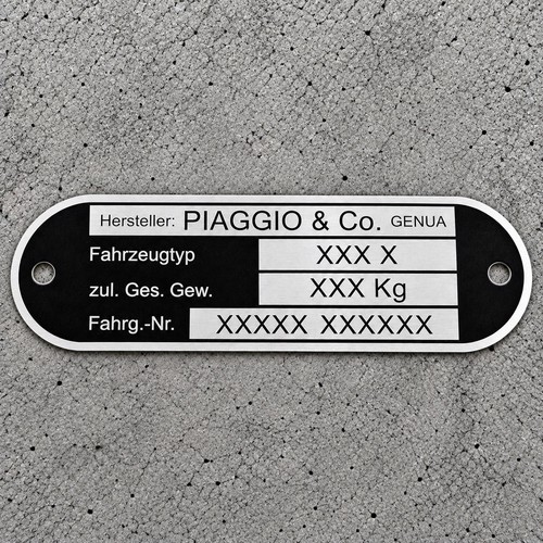Typenschild passend für
