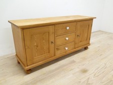 schöne kleine Landhaus-Kommode mit Porzellanknöpfen in Weichholz, Lowboard