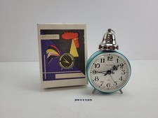 Wecker Jantar Made in USSR 4 jewels Deko in OVP mit Glocke 60er blau #2511125