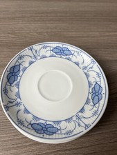 3 Untertasse VEB Kahla Porzellan DDR 1954 - 1964 blaue Strohblume  vintage