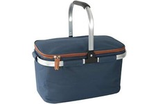 Faltbarer Einkaufskorb Dunkelblau isoliert 46cm Shopper Korb Picknick Shopping