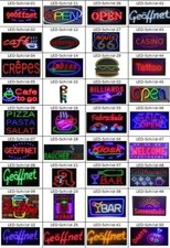 LED Schild Open Schild viel mehr Reklame LEUCHTREKLAME Werbung versch.Schrift