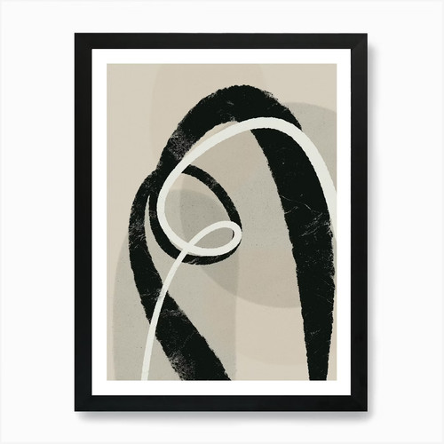Black strokes kunstdruck - black, no
