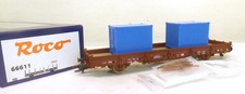 Roco H0 66611 Bauzug-Rungenwagen mit Container, DB AG, KK   V36
